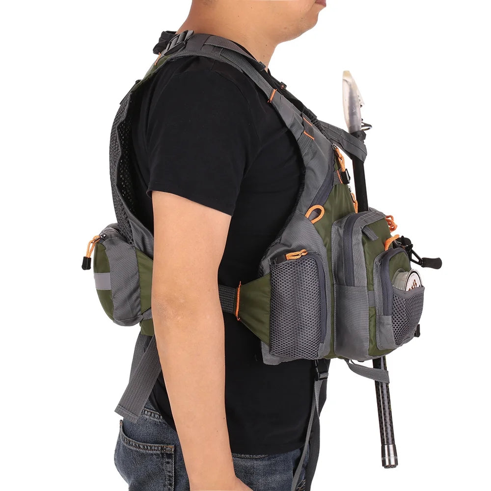 Outdoor Padded Fishing Life Jacket Swimming Sailing Waistcoat Utility Vest Floatation Device Q275