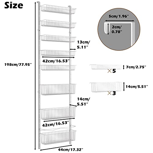 8-Tier Over the Door Metal Pantry Organizer P2580