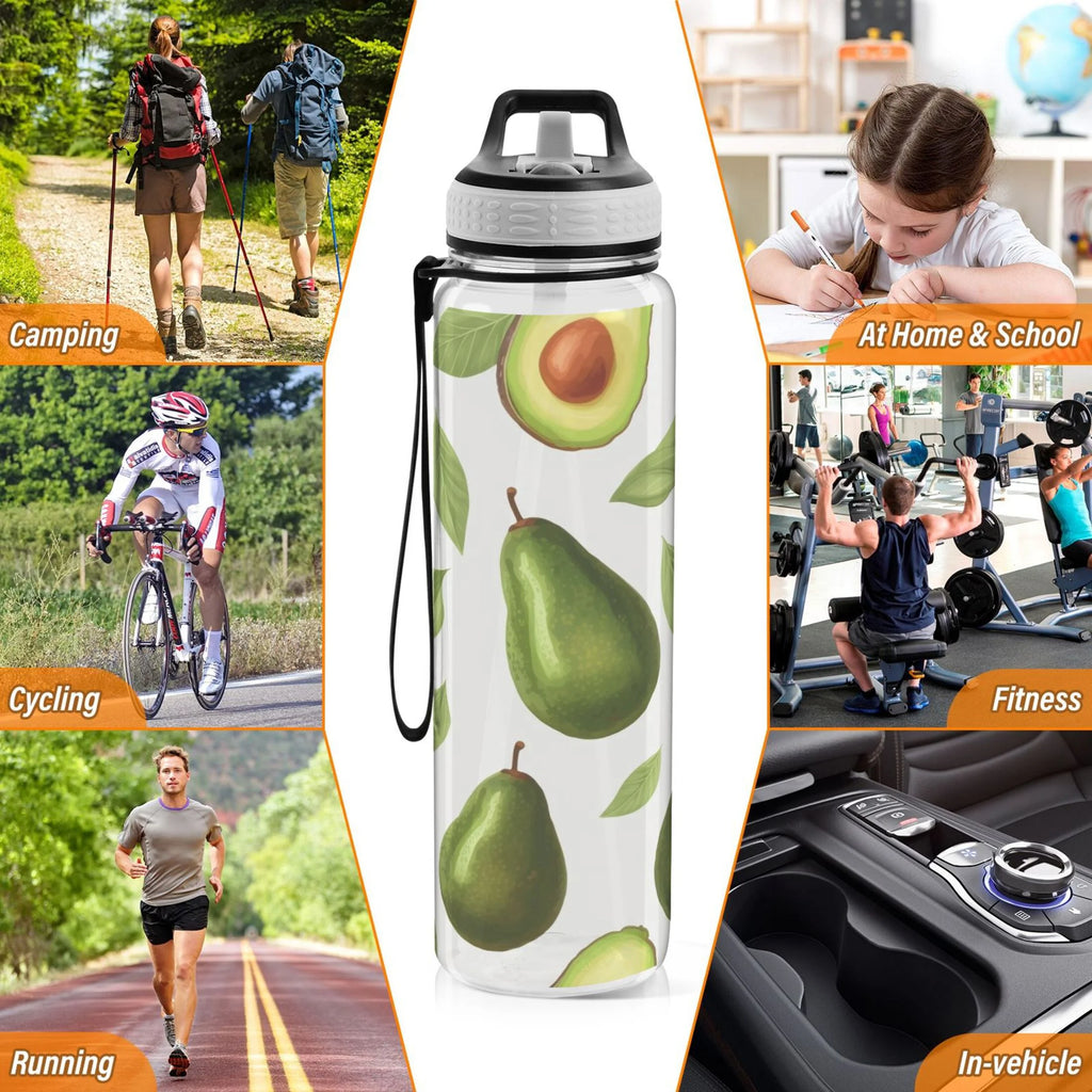 32oz Tritan Clear Water Bottle with Straw H812