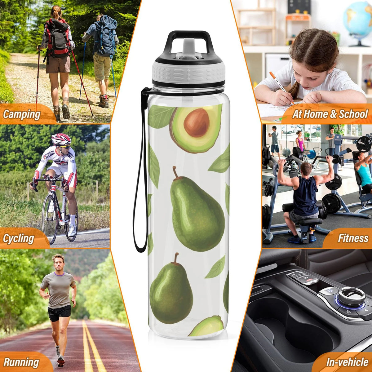 32oz Tritan Clear Water Bottle with Straw H812