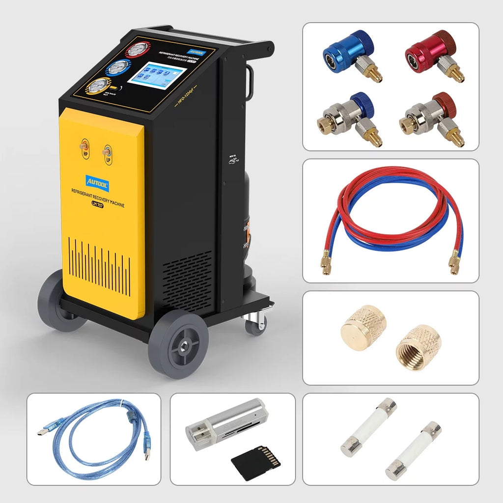 Automatic AC Refrigerant Recovery Machine 3/8 HP 110V for R134a R1234yf F6553