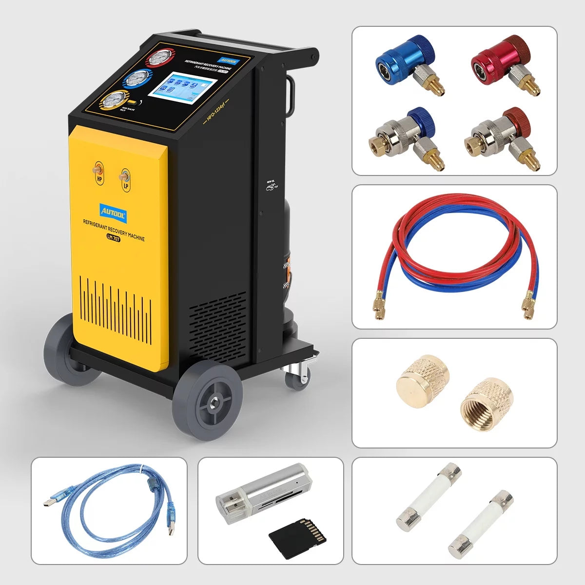Automatic AC Refrigerant Recovery Machine 3/8 HP 110V for R134a R1234yf F6553
