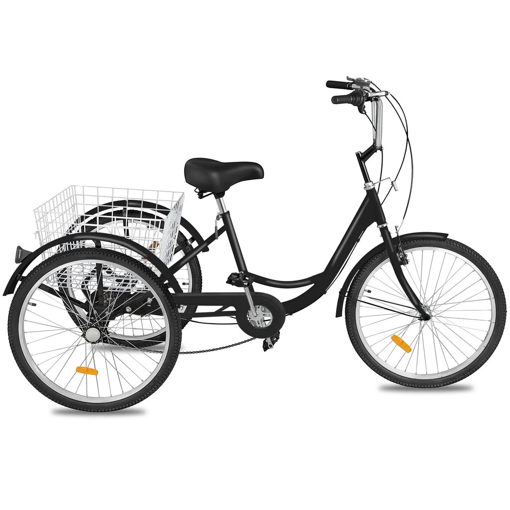 24 1-Speed 3 Wheel Adult Tricycle with Basket A619