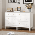 White 6 Drawer Wood Dresser X9869