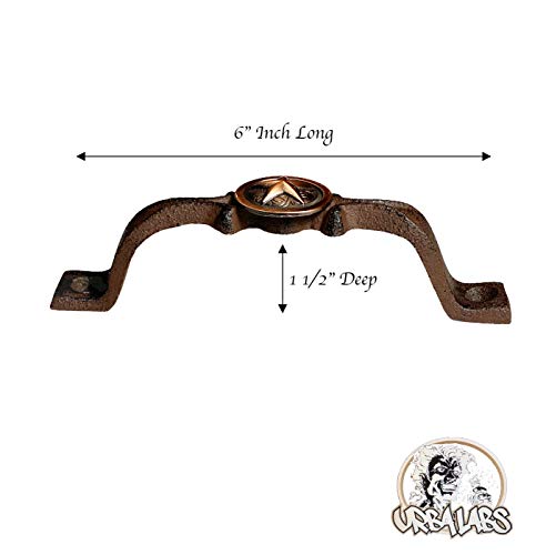 Cast Iron Kitchen Cabinet Handles and Drawer Pulls Antique Country Home Rustic Decor Farmhouse Cabinet Handle Texas Western Star Cabinet Knobs (2, Braided Bronze Star) C784166