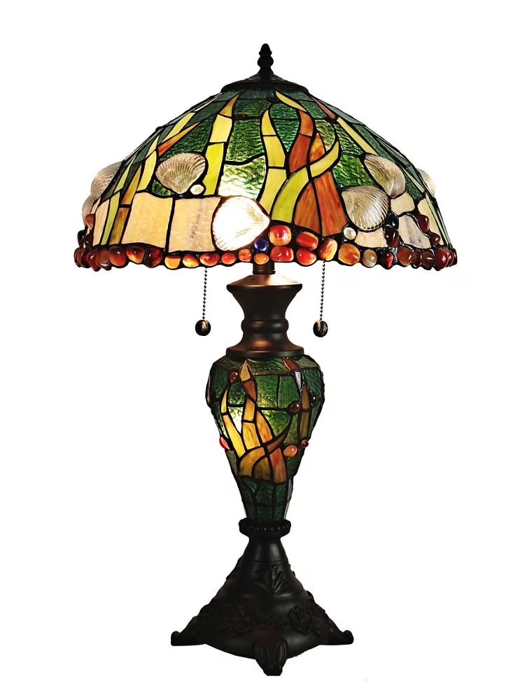 3-Light Metal & Art Glass Table Lamp Z869716
