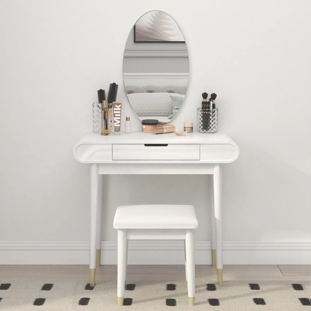 White Makeup Vanity Table Set with Stool C831