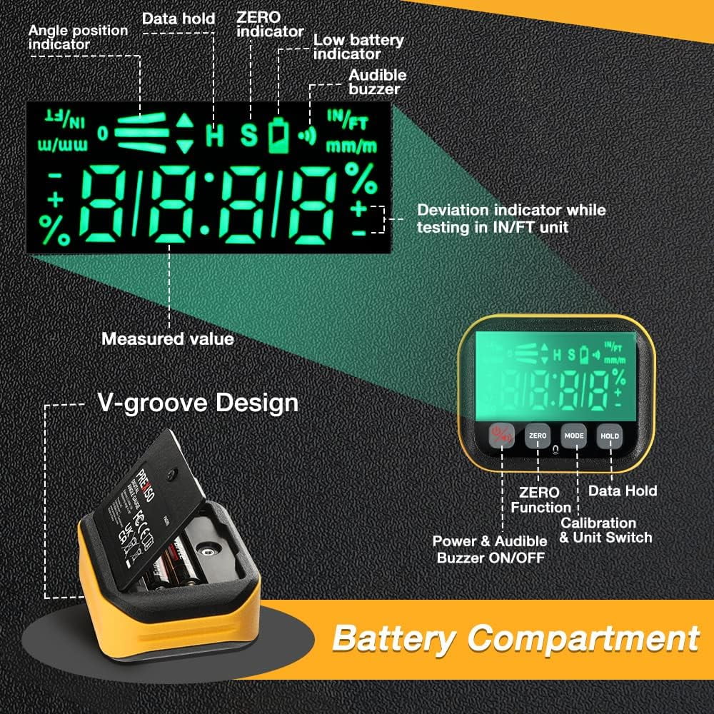 Magnetic Digital Angle Finder 0-360° Backlit Display G31857