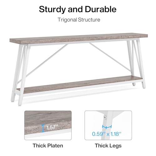 White Industrial Console Sofa Table O379887