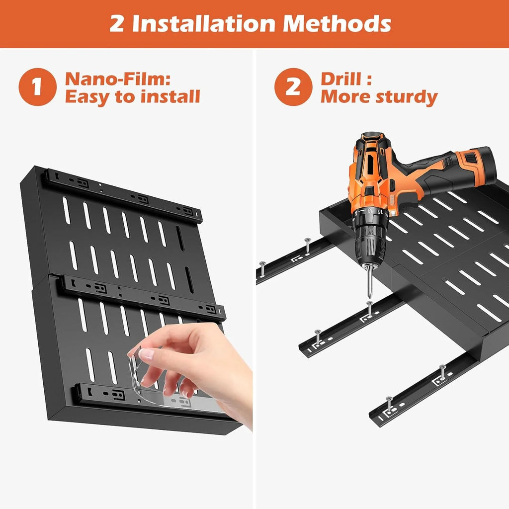 2Pack Expandable Pull Out Cabinet Organizer 21Deep, Adjustable Width 12.2-20.4, Black D571