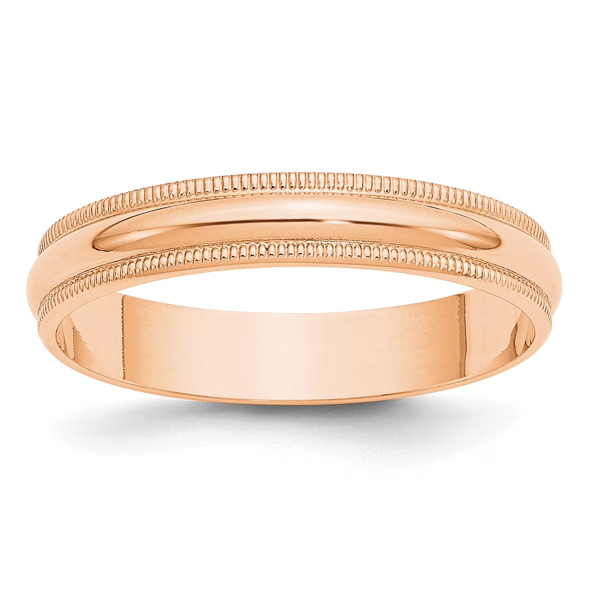 10K Rose Gold 4mm Half Round Band Ring Size 9 W101703