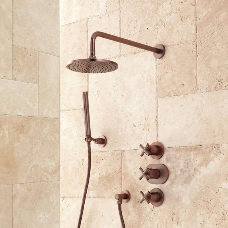 Thermostatic Shower System with Rainfall Shower Head and Hand Shower V932