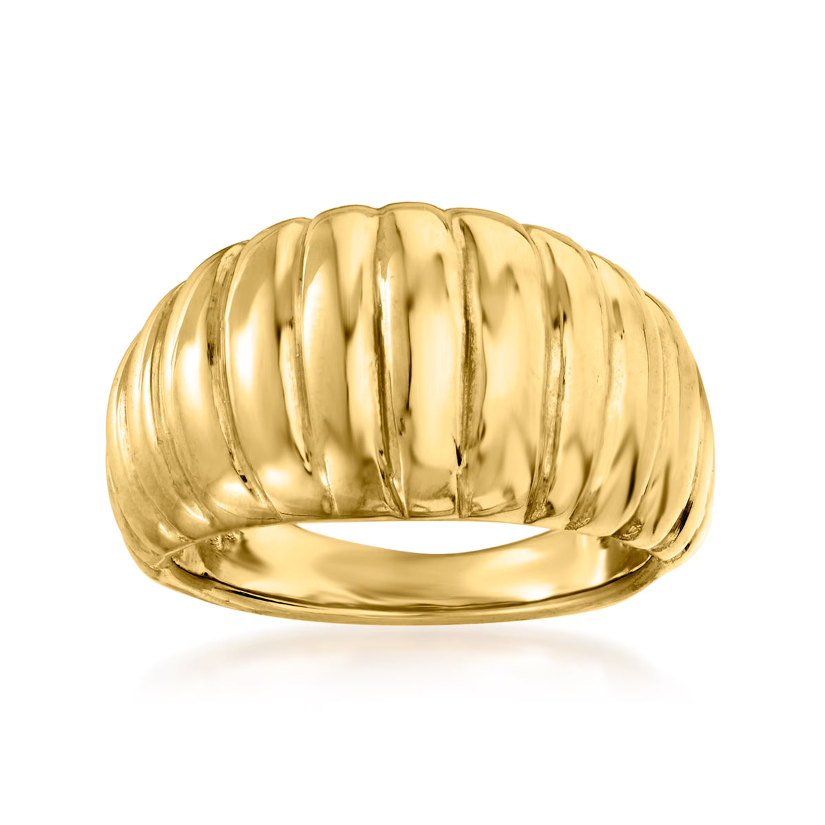 18kt Yellow Gold Electroform Dome Ring S78928