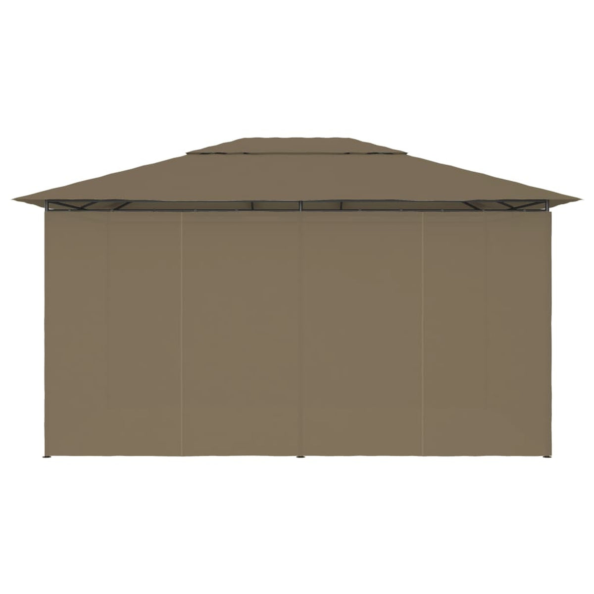 Taupe Outdoor Gazebo Canopy with Curtain Fabric Roof G8326