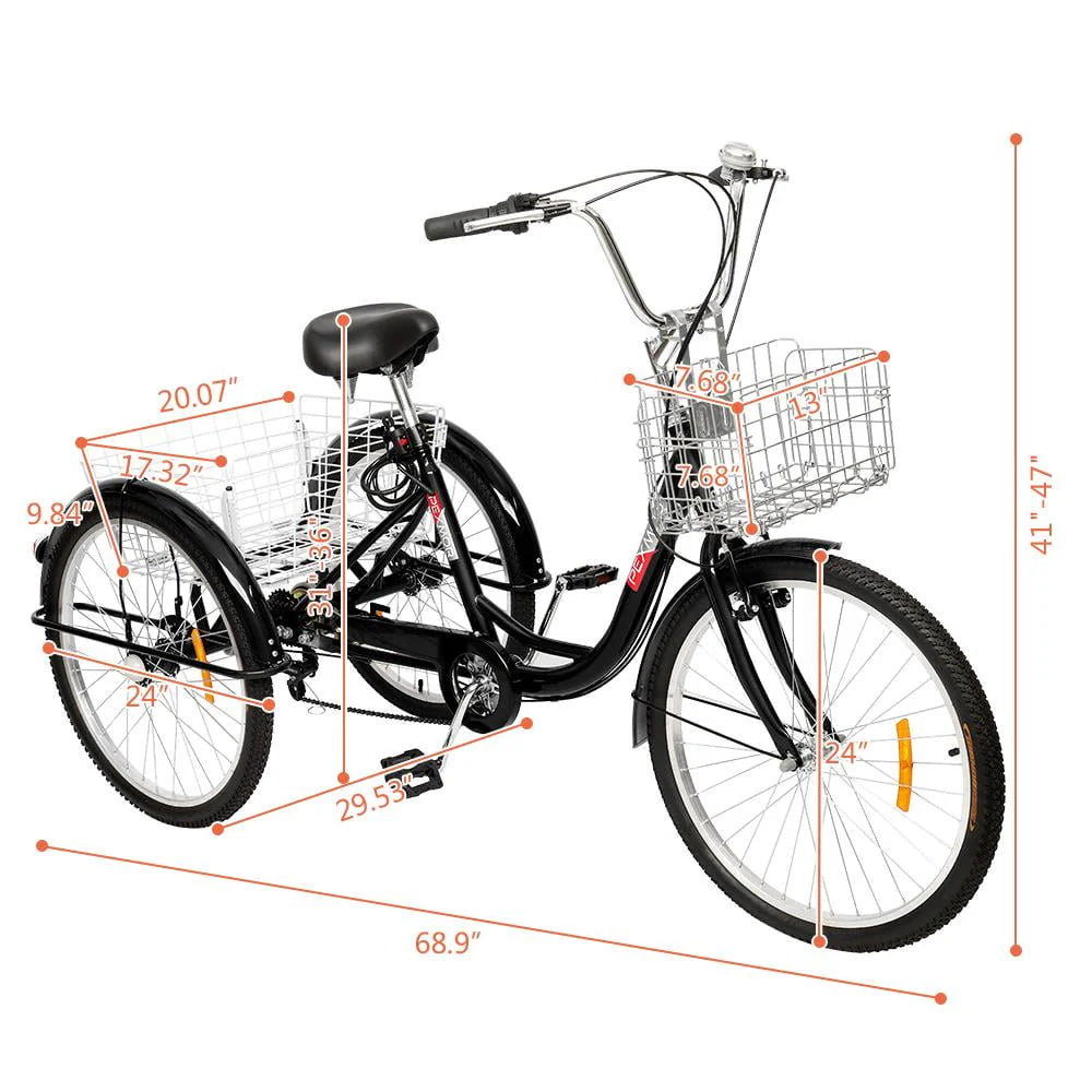 24" 7 Speed Adult Tricycle O9372