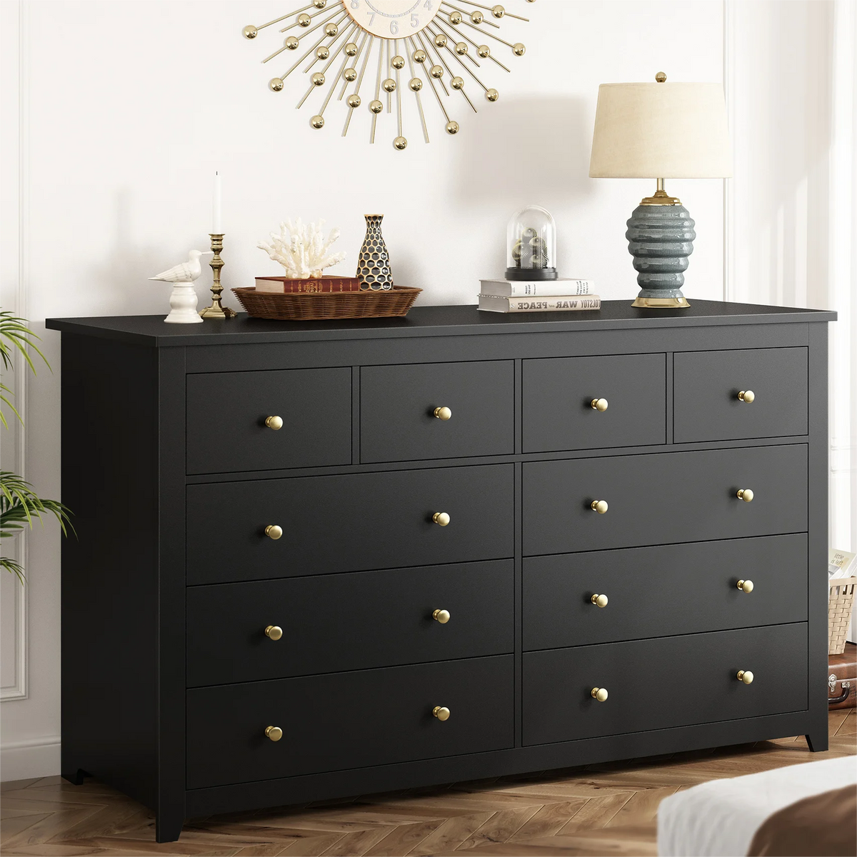 White 10 Drawer Wood Dresser R31735