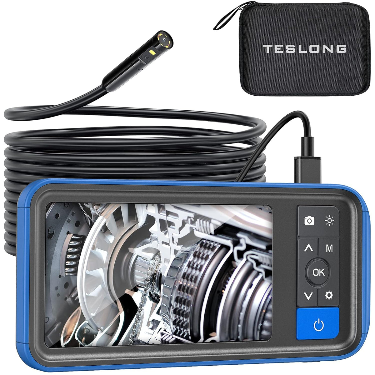 Dual Lens Endoscope Borescope 4.5 HD Inspection Camera with Light 16.5ft E77271