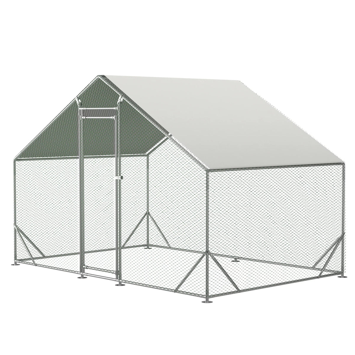 Large Metal Chicken Coop with Waterproof Cover G66215