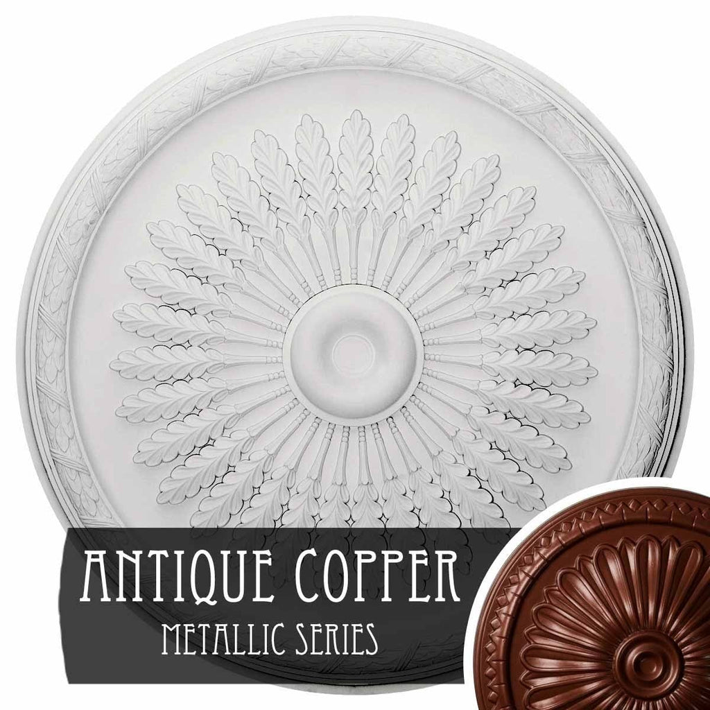 36x22OD x 1 1/2x22P Ceiling Medallion, Hand-Painted Pot of Cream Crackle V969838