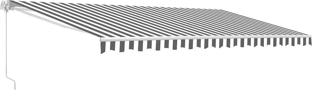 Motorized Retractable Patio Awning with Polyester Canopy K88560