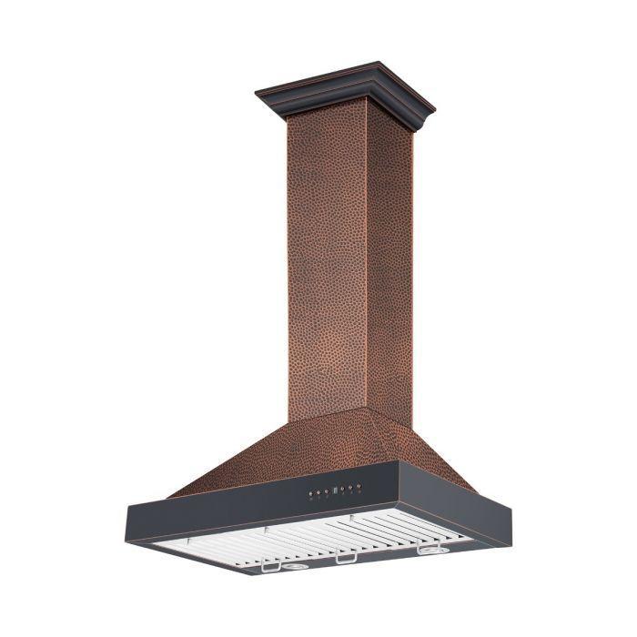 36 in. Hand-Hammered Copper Wall Range Hood J3597