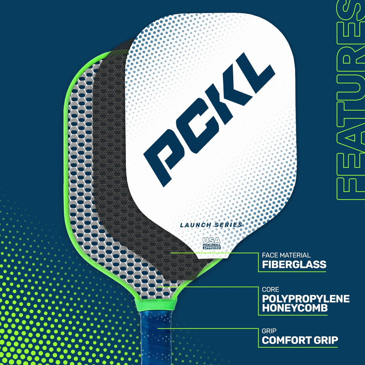 Fiberglass Face Pickleball Paddle Racket W72744