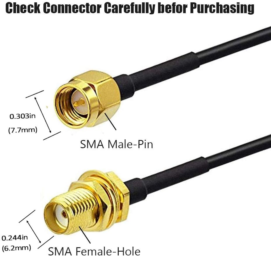 SMA Male to SMA Female RF Connector Extension Cable Pack of 2 Q7539