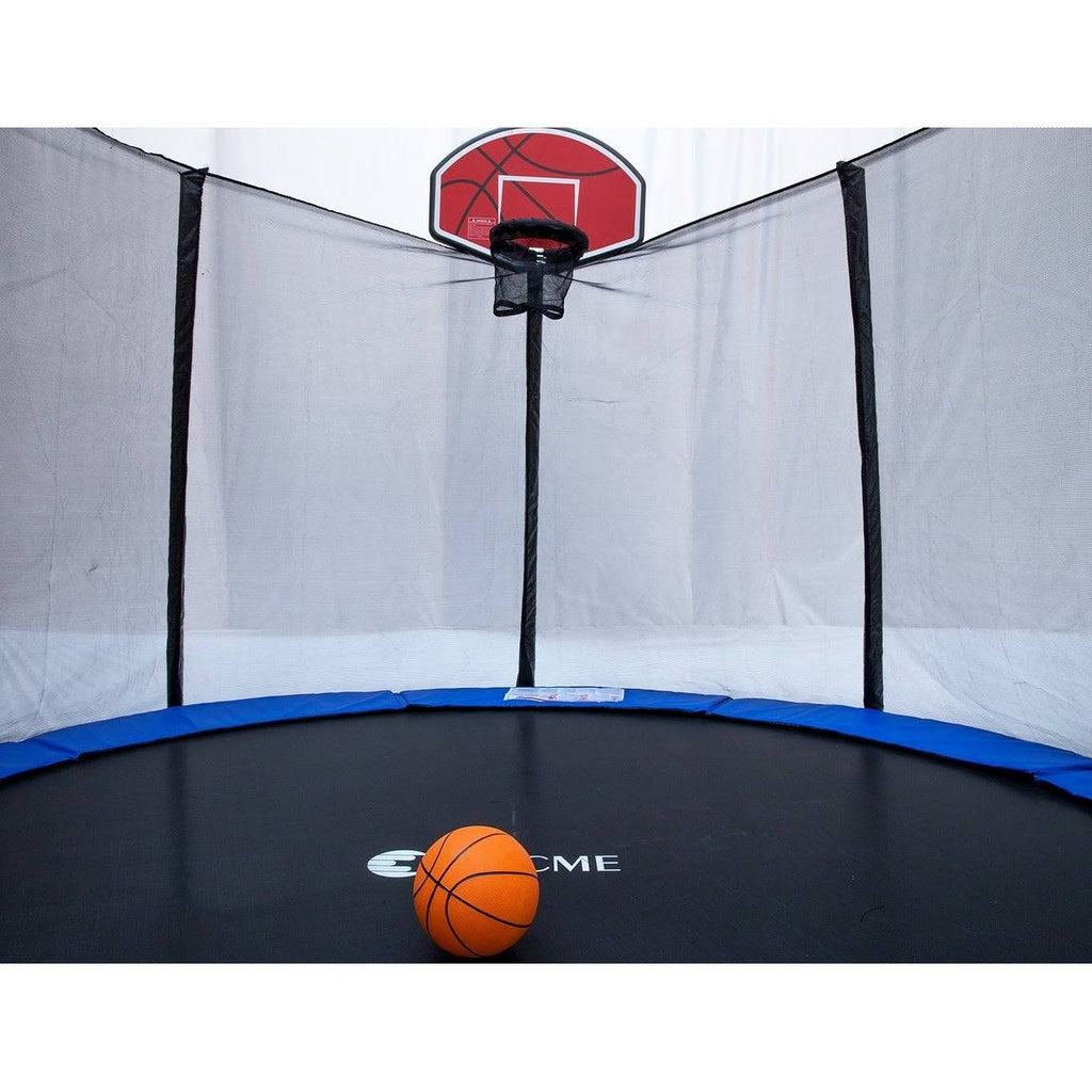 Net Ladder Basketball Hoop 8& Round Trampoline with Safety Enclosure J8774