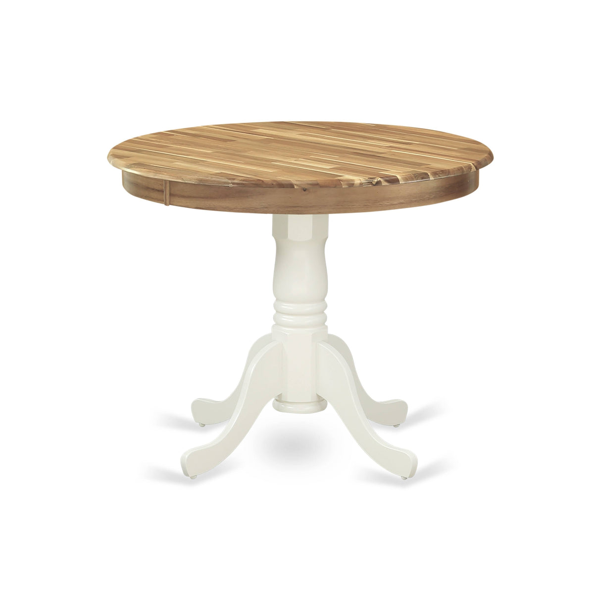 Antique 36 inch Round Acacia Wood Pedestal Dining Table X5693