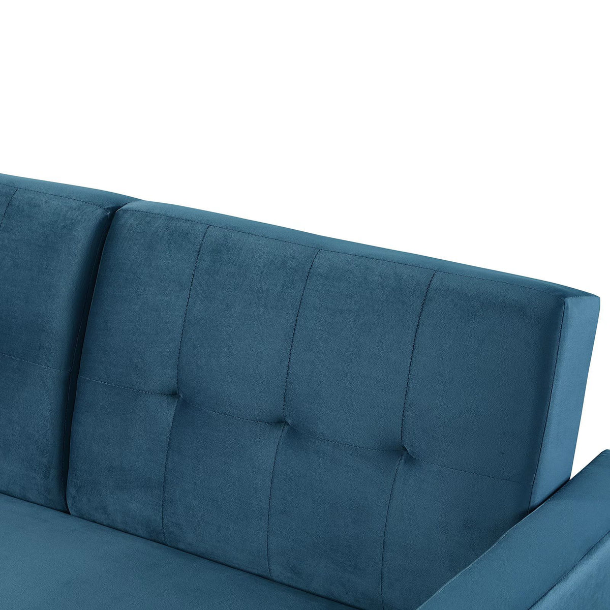 Blue Velvet Convertible Sectional Sofa D873