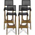 Acacia Wood Folding Barstools Set of 4 W804