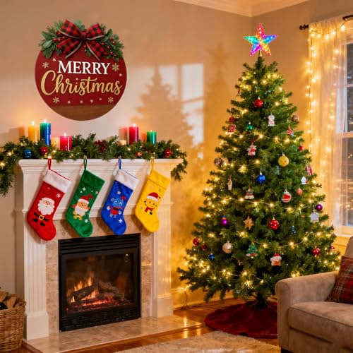 Christmas Wreath Hanging Sign with Bow D121