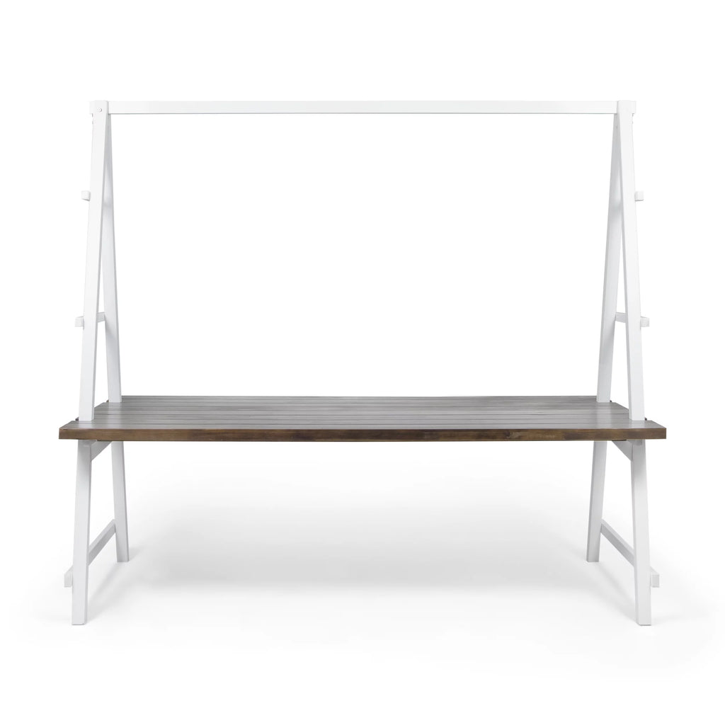 Acacia Wood Dining Table with Iron Plant Hanger H59172