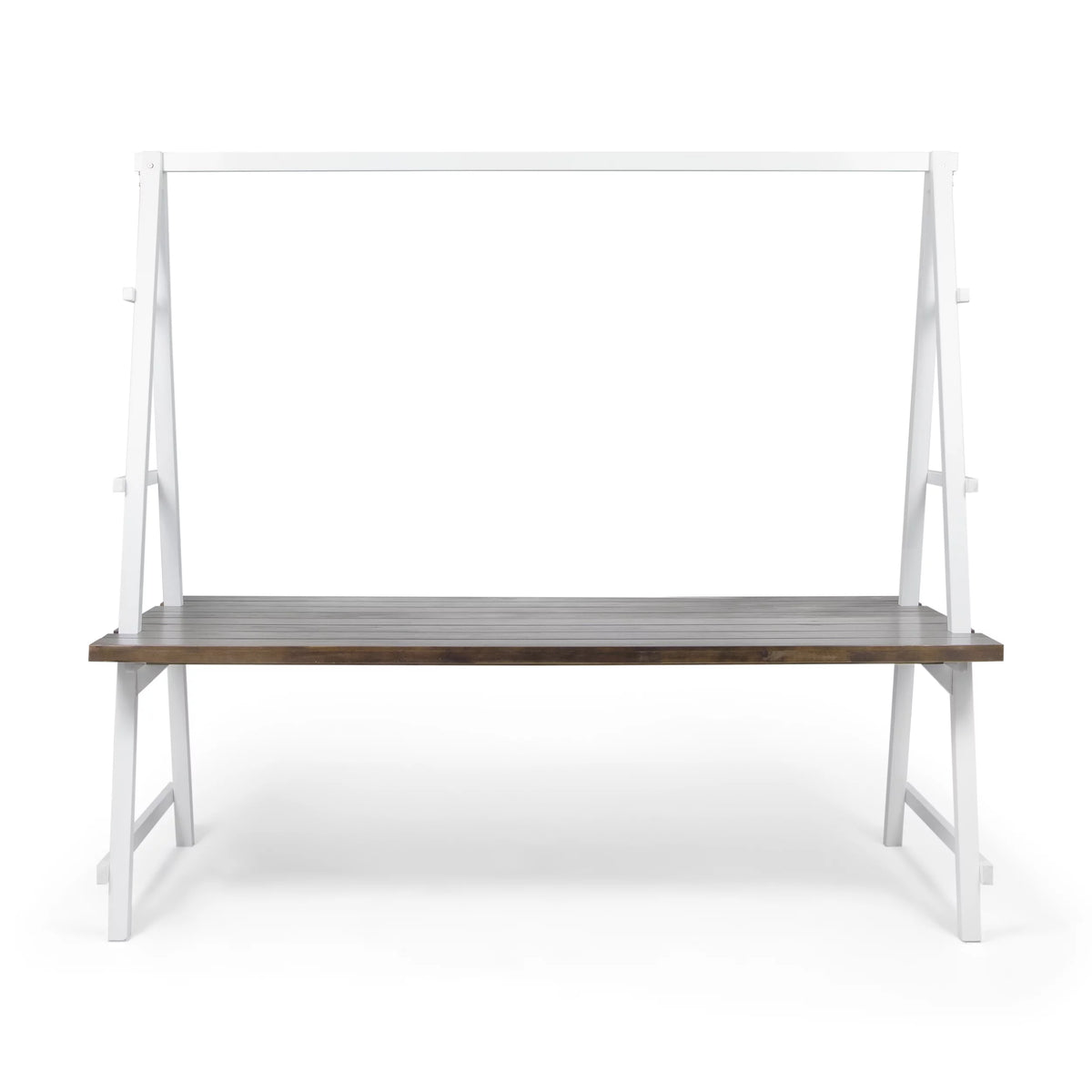 Acacia Wood Dining Table with Iron Plant Hanger H59172
