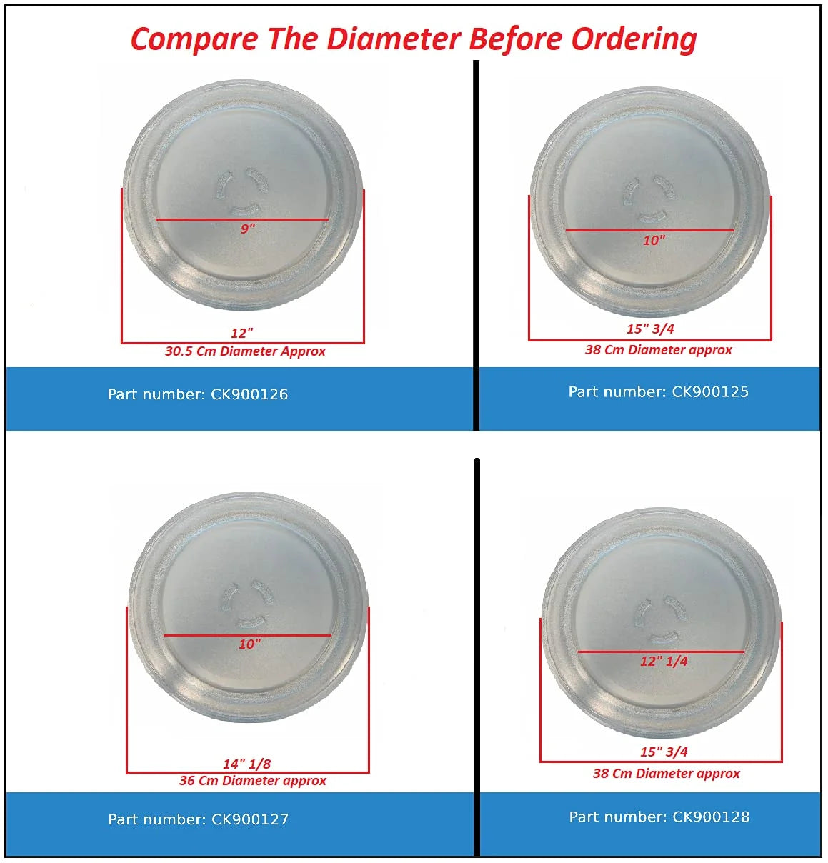 15" Microwave Glass Turntable Tray T352