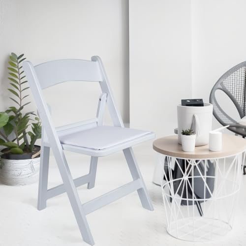 White 4 PCS Lightweight Resin Folding Chairs with Padding L328436