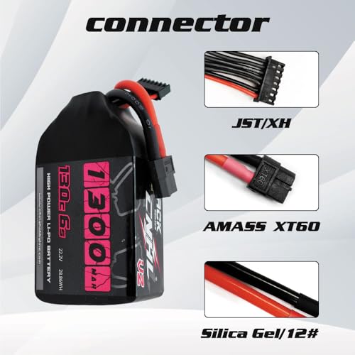 6S 1100mAh 100C 22.2V Lipo Battery with XT60 Plug (2 PCS) L350998