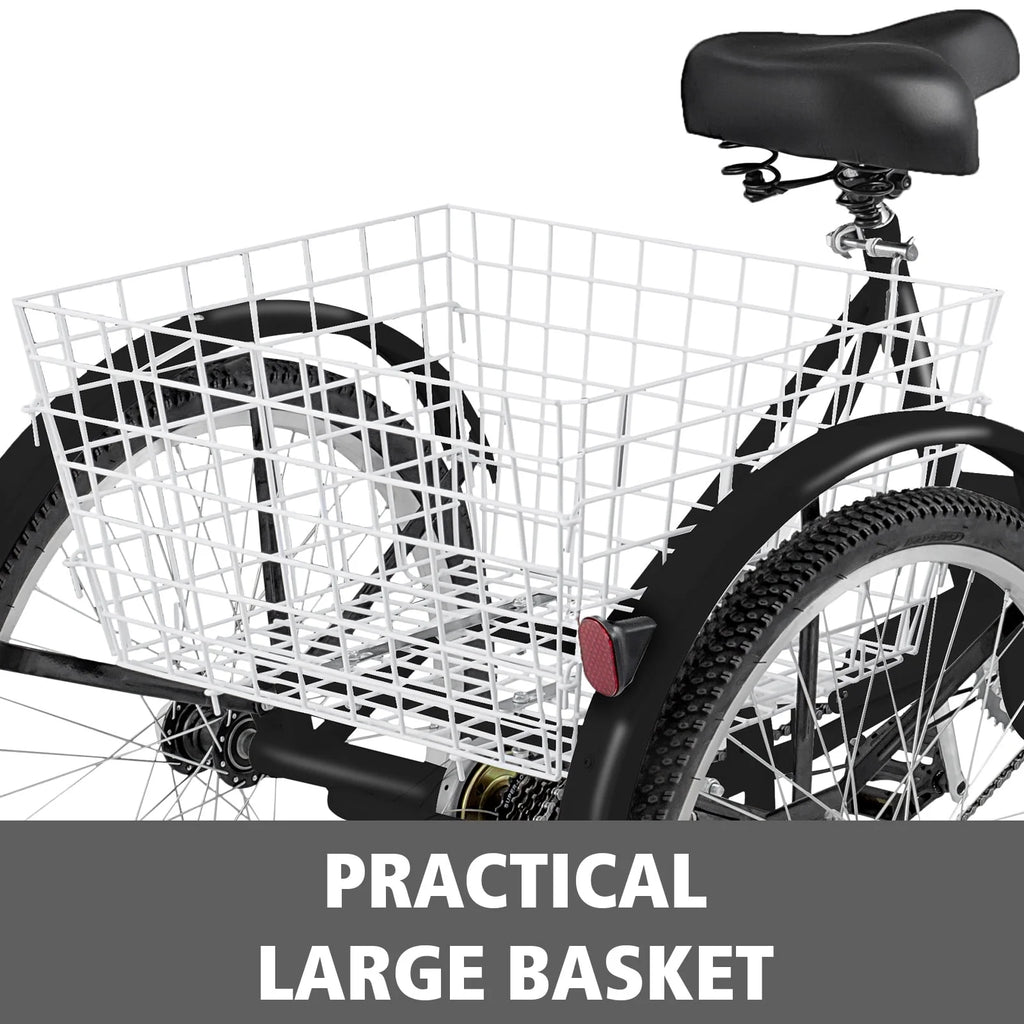 24 1-Speed 3 Wheel Adult Tricycle with Basket A619