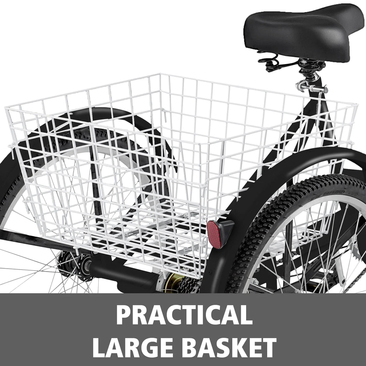 24 1-Speed 3 Wheel Adult Tricycle with Basket A619