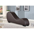 Brown Faux Leather Chaise U802