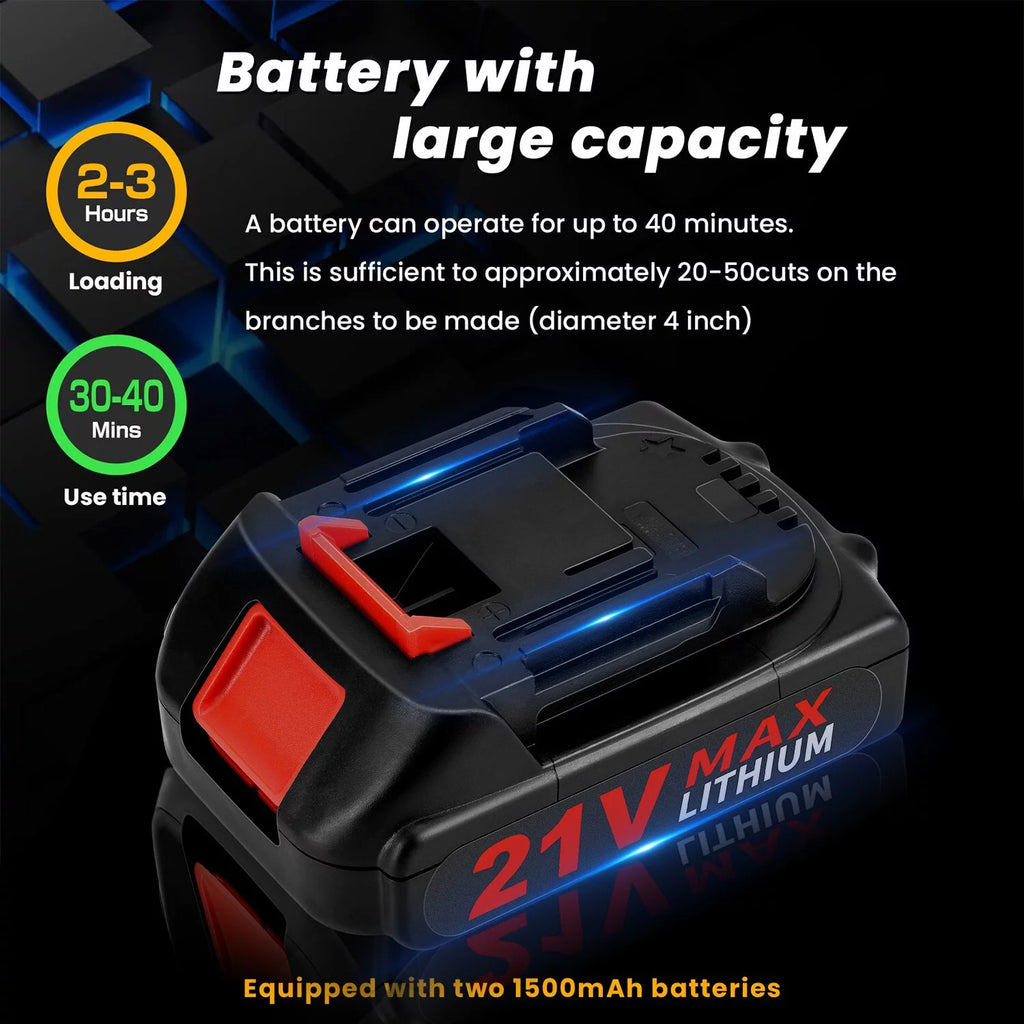 6 Inch 8 Inch Cordless Chainsaw with 2 Battery Auto-oil System J2846