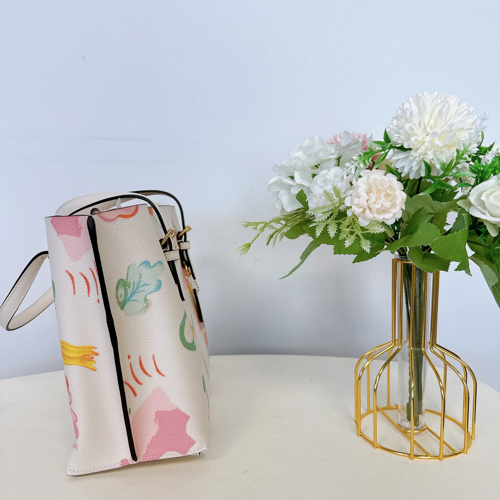 Chalk Multi Floral Print Tote P239