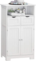 White Freestanding 2 Doors 2 Drawers Wood Bathroom Floor Cabinet E217406