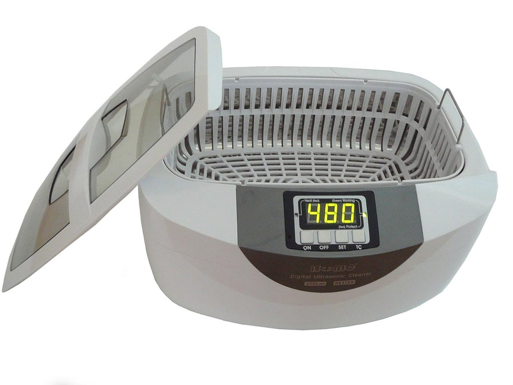 Commercial Ultrasonic Cleaner, 2.5L, White, Plastic Tray, 110V Y457