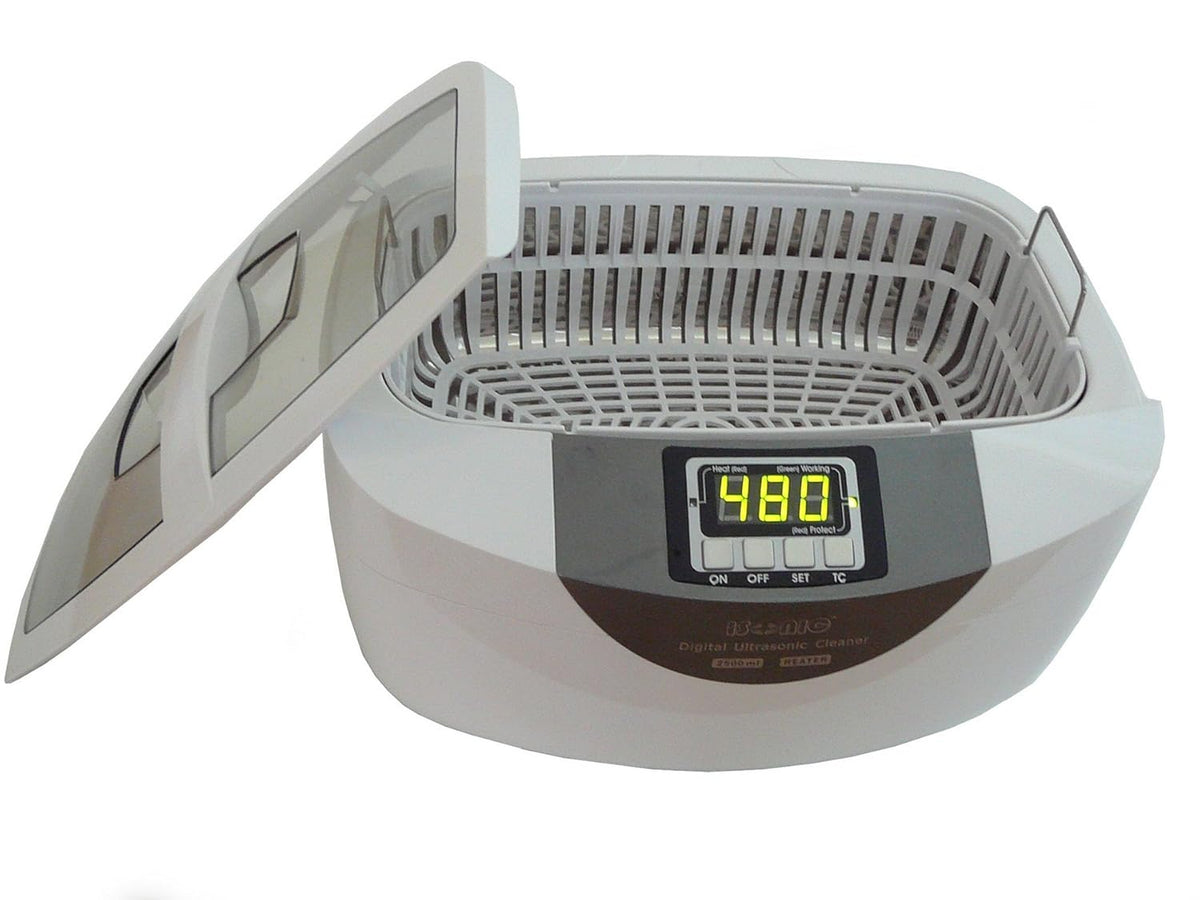 Commercial Ultrasonic Cleaner, 2.5L, White, Plastic Tray, 110V Y457