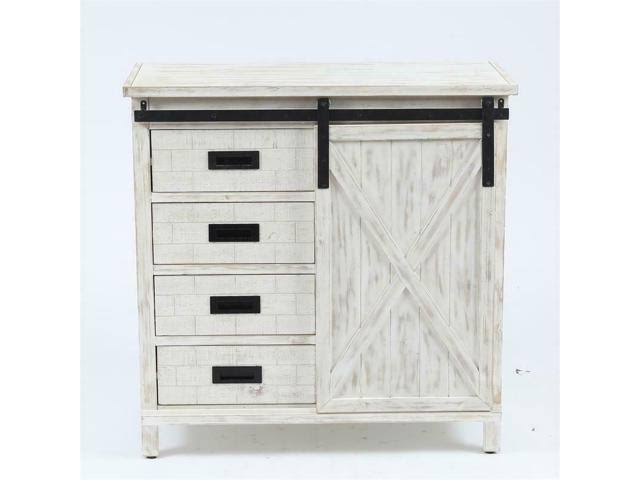 White Farmhouse Storage Cabinet D2621