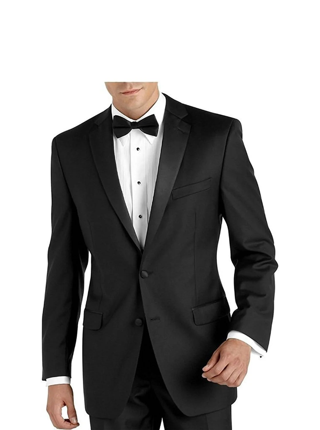 Black Single Breasted Notch Lapel Tuxedo Suit Set Z837
