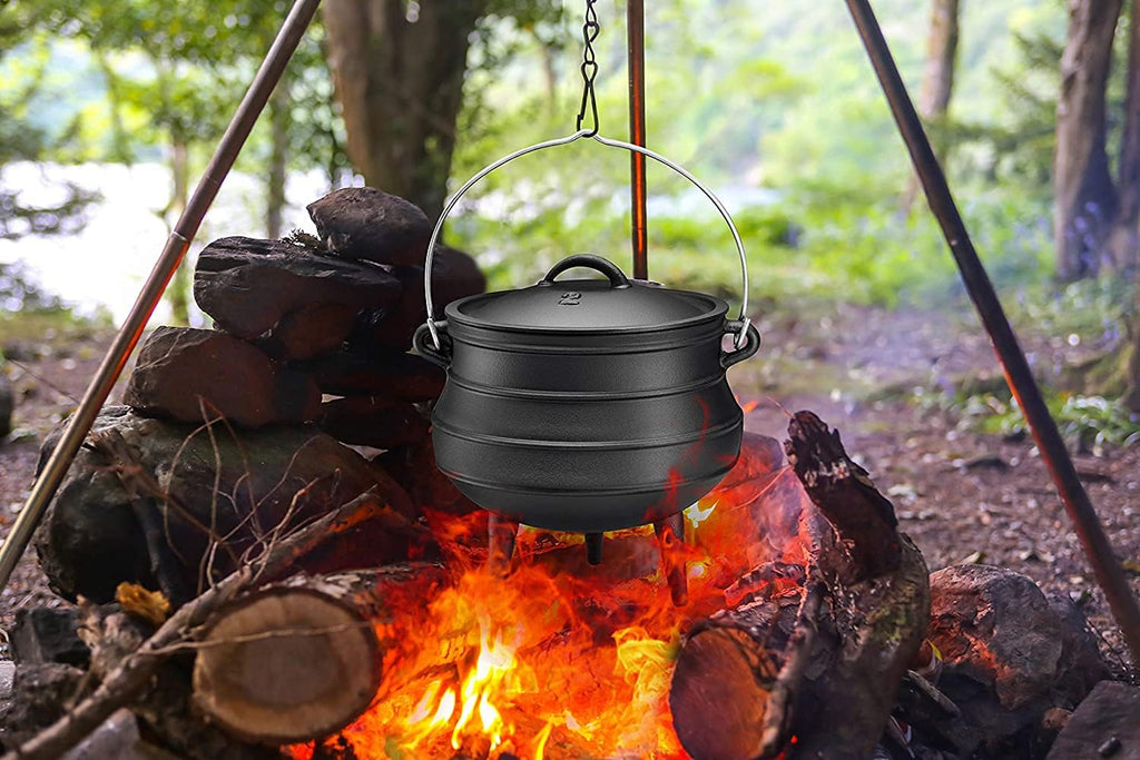 Cast Iron Pre-Seasoned Potjie Pot With Lid, 8 Quarts P989772
