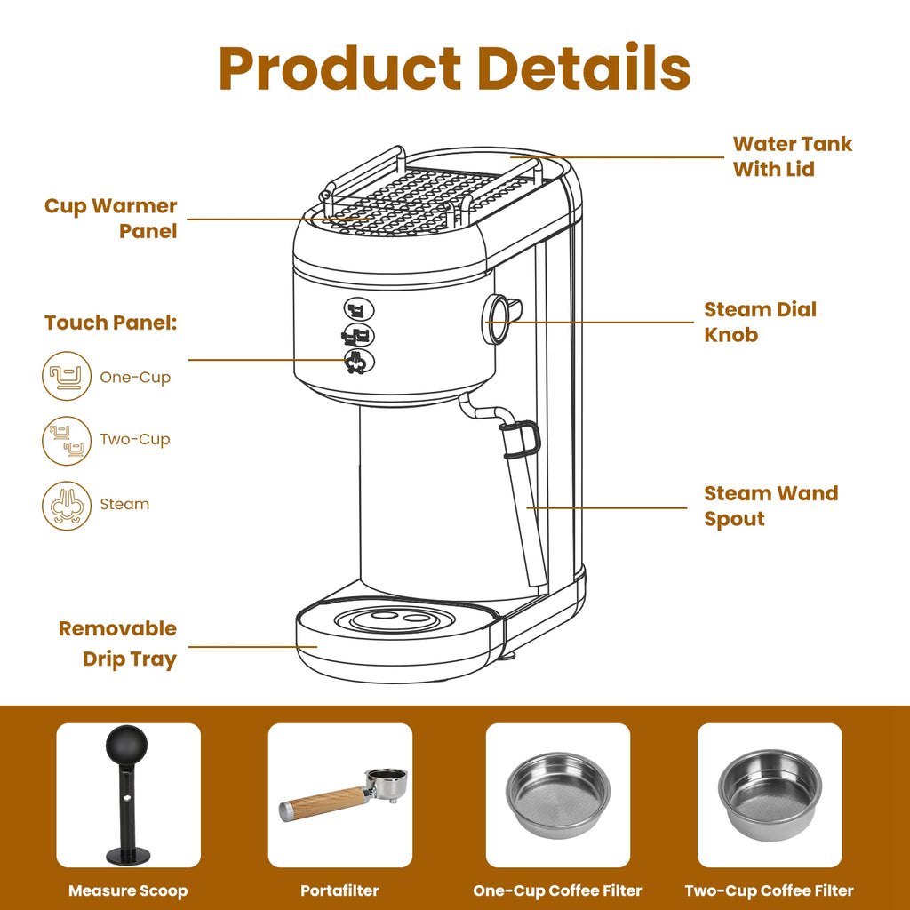 Espresso Machine with Milk Frother System P68538