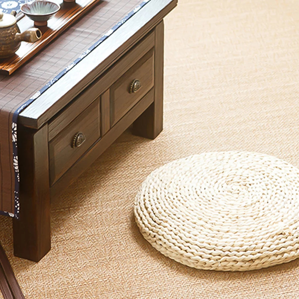 Round Straw Weave Floor Pillow R5173